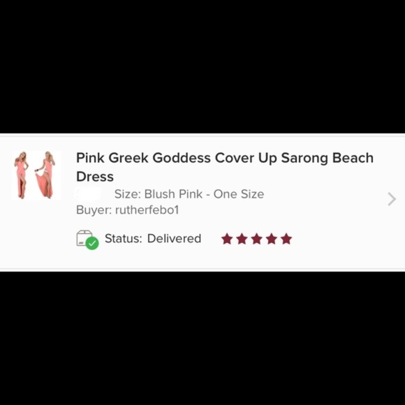 5⭐️ Blush Pink Goddess Wrap Cover Up Maxi OS - Picture 8 of 9